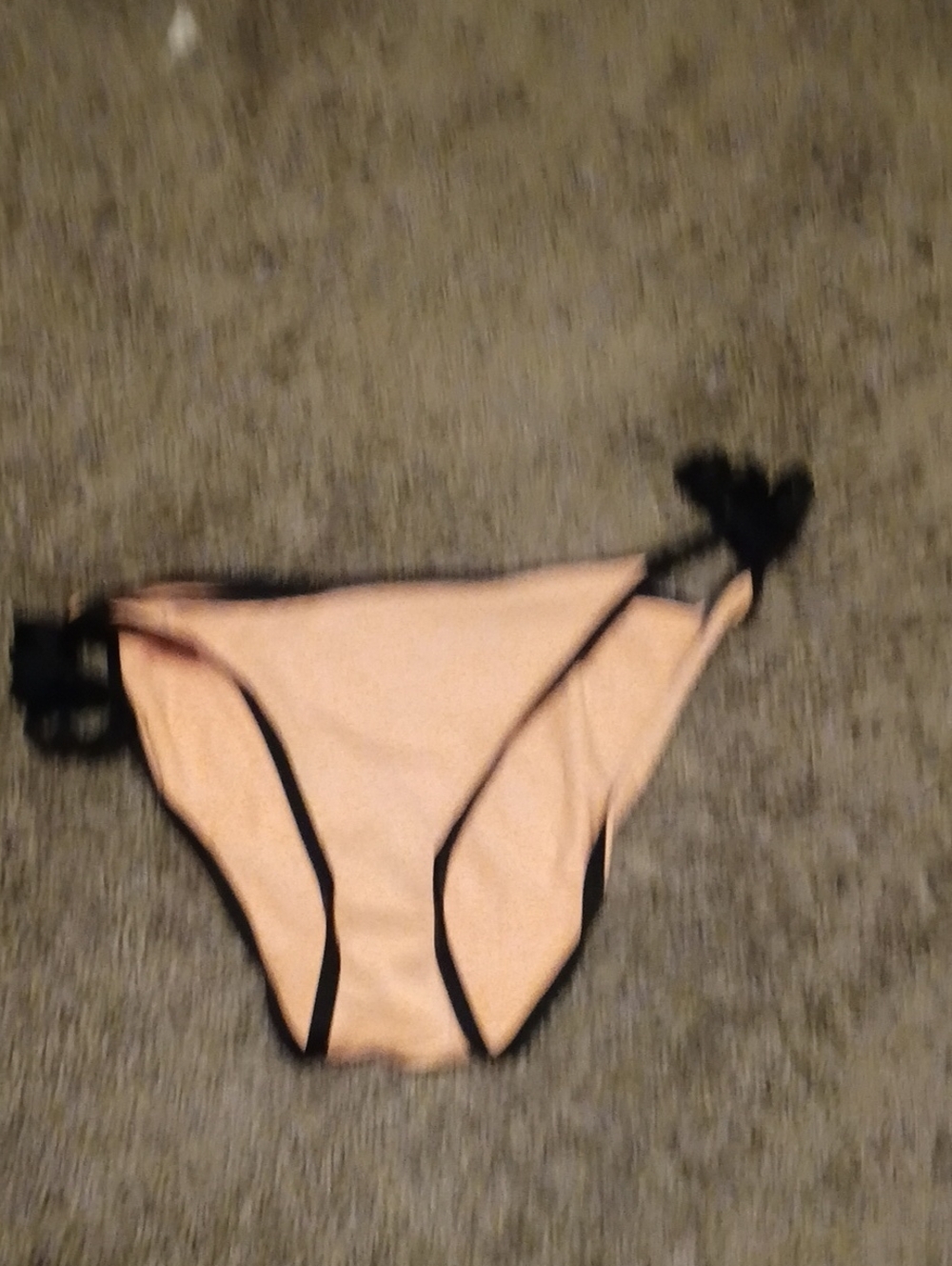 H&M Peach Tie-Side Bikini Bottom with Black Trim